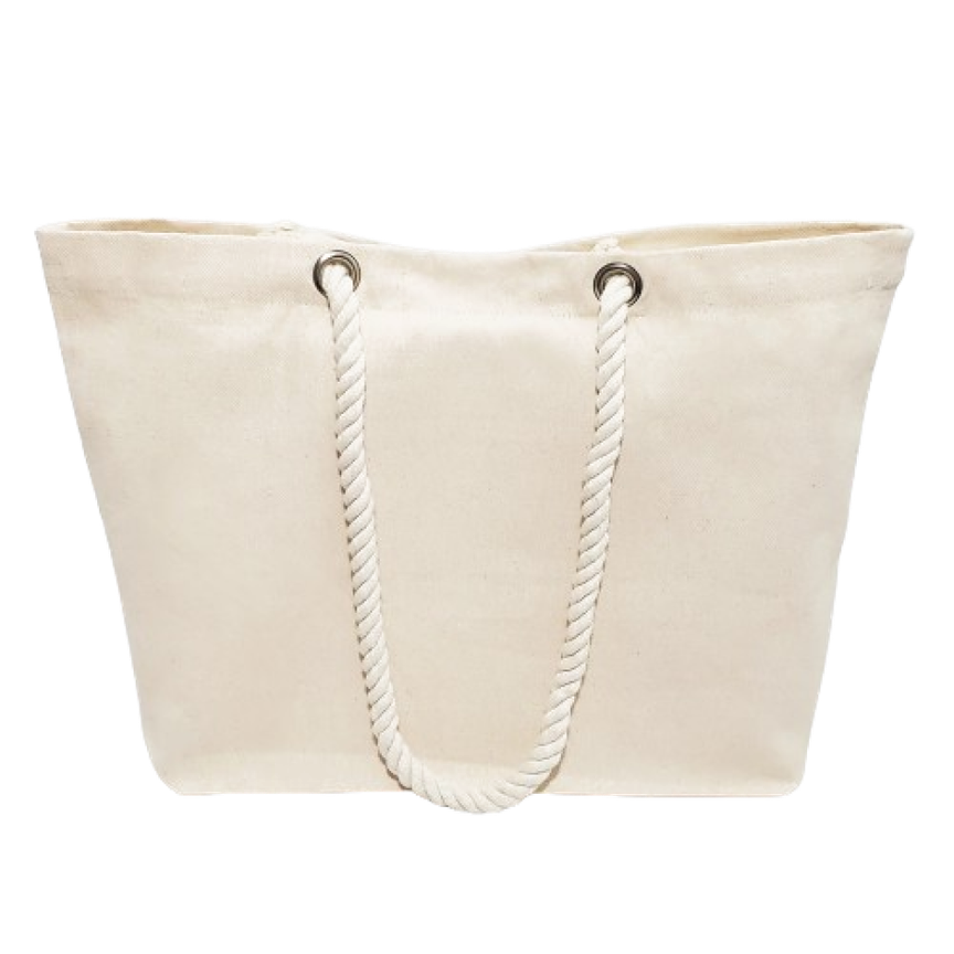 Large Canvas Beach Tote Bag with Fancy Rope Handles - RP260