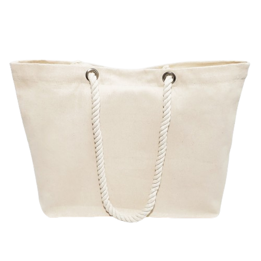 Large Canvas Beach Tote Bag with Fancy Rope Handles - RP260