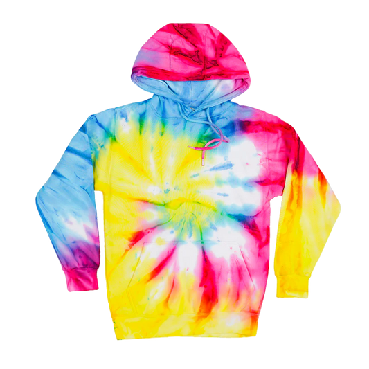 Printees Unisex Tie Dye Hoodie Blue Neon Spiral