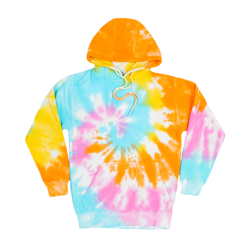 Printees Unisex Tie Dye Hoodie Yellow Spiral