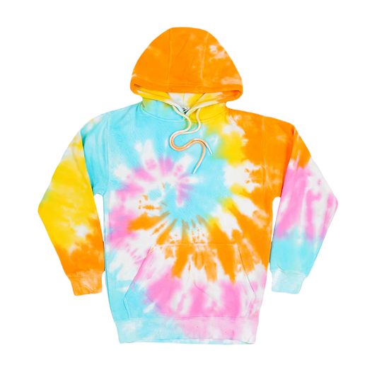 Printees Unisex Tie Dye Hoodie Yellow Spiral