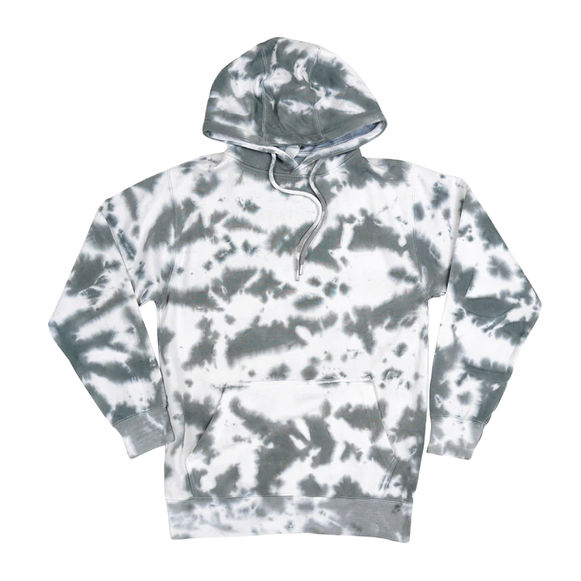 Printees Unisex Tie Dye Hoodie Grey Cloudy