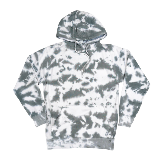 Printees Unisex Tie Dye Hoodie Grey Cloudy