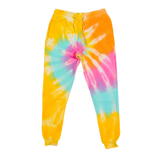 Printees Unisex Tie Dye Jogger Pant 8.25 Oz Yellow Spiral