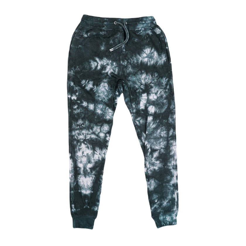 Printees Unisex Tie Dye Jogger Pant 8.25 Oz Black Cloudy