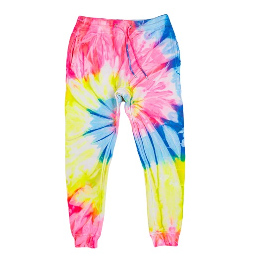 Printees Unisex Tie Dye Jogger Pant 8.25 Oz Fuchsia Neon Spiral